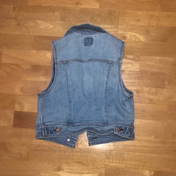 American Eagle Blue Denim Vest XS - Picture 2 of 4